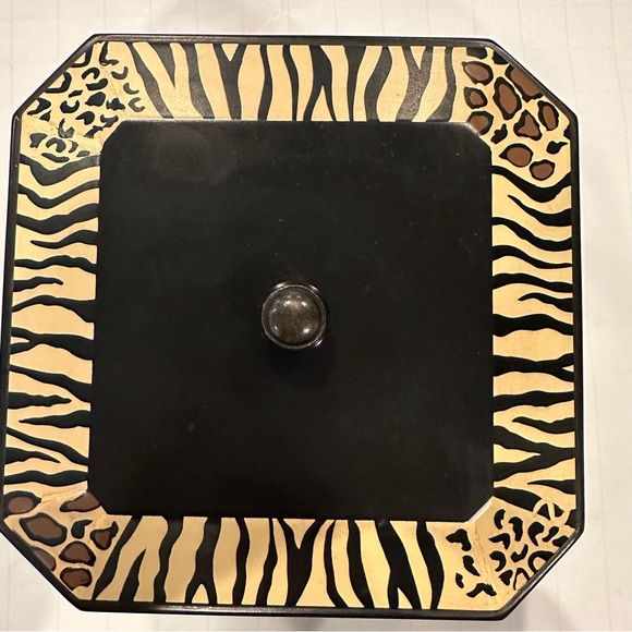 Black Cheetah Leopard Giraffe African
Print Jewelry Watch Trinket Box - Picture 5 of 10